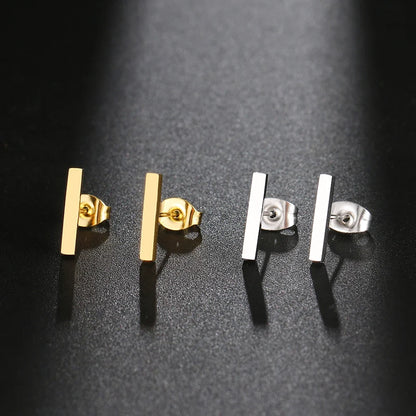 Stainless Steel Earrings Minimalist Stick Fashion Stud Earrings Classic Simple Earrings For Women 2022 Jewelry Wedding Party NEW
