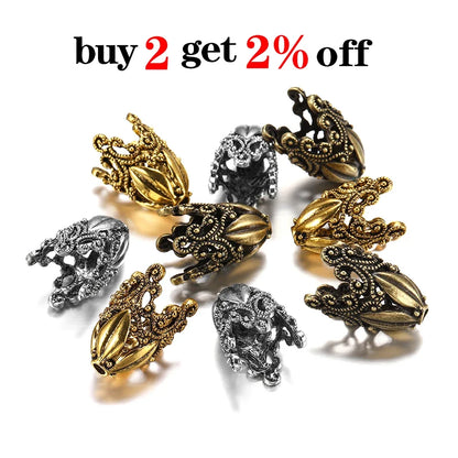 2pcs/lot Alloy Beads Caps Mixed Hollow Flower Necklace Earrings End Beads Cap Connectors For DIY Jewelry Making Accessroies
