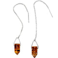 Handcrafted Tiger Eye  925 Sterling Silver Infinity Threader Earrings