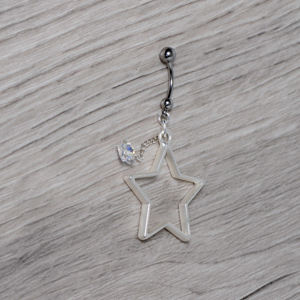 Handmade Starlight Dangle Belly Ring Created with Crystals