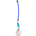 Handcrafted Puka Shell Blue Reversible Dangle Pregnancy Belly Ring
