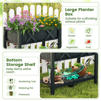 HIPS Raised Garden Bed Poly Wood Elevated Planter Box