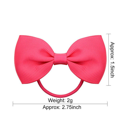 Luxury Handamde Small Baby Elastic Rubber band Head rope Mini Solid Ribbon Bow Tie For Girls Hair Accessories