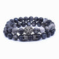 Classic Vintage Elegant Lion Head and Luxury Crown Charm Bracelet Natural Lava Stone Beads Amazing Bracelet Great For Men Fashion Jewelry