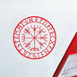Viking Protection Runes Vegvisir Compass Talisman Red Vinyl Decal | Car and Laptop Decorative Sticker