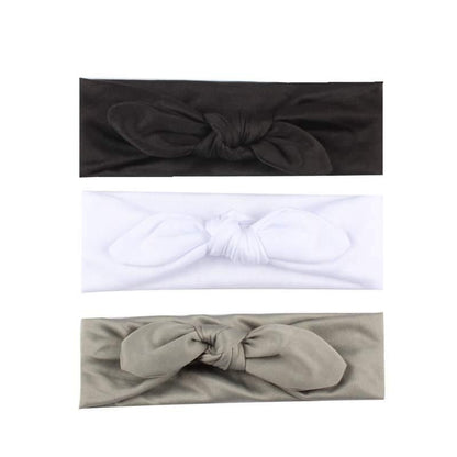 Modern 3Pcs Set Elastic Baby Headband Cute Bow Knot Kids Hair Bands For Newborn Baby Girl