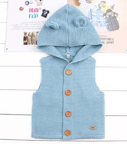 Modern Winter Warm Knit Cardigan Long Sleeve Hooded Sweaters for Newborn Infant Jacket And Coat Combination Clotes
