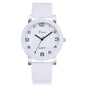 Woman's Watch Fashion Simple White Quartz Wristwatches Sport Leather Band Casual Ladies Watches For Women and Girls