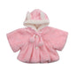 Winter Baby Girls Fur Warm with Cute Rabbit Ears Cloak Coat In Elegant Modern Style For Baby Girls