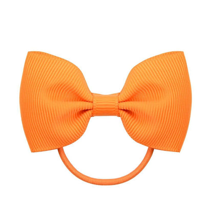 Luxury Handamde Small Baby Elastic Rubber band Head rope Mini Solid Ribbon Bow Tie For Girls Hair Accessories