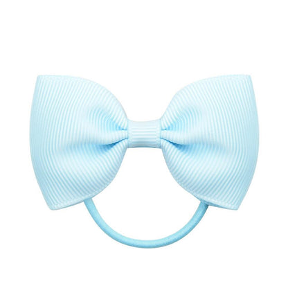 Luxury Handamde Small Baby Elastic Rubber band Head rope Mini Solid Ribbon Bow Tie For Girls Hair Accessories