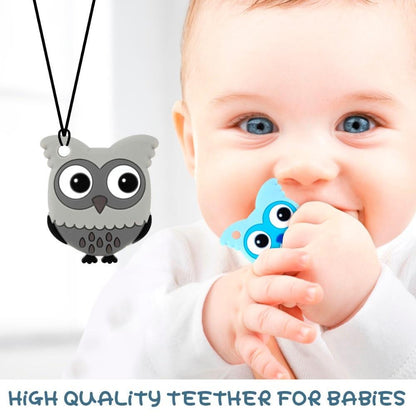 Baby Silicone Teethers BPA Free Teething Toy Animal Dog Koala Owl Elephant Baby Ring Teether Silicone Beads For Kids and Baby