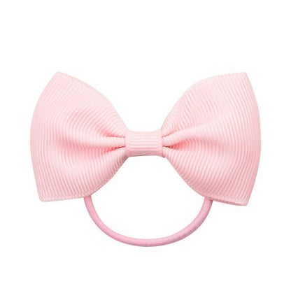 Luxury Handamde Small Baby Elastic Rubber band Head rope Mini Solid Ribbon Bow Tie For Girls Hair Accessories
