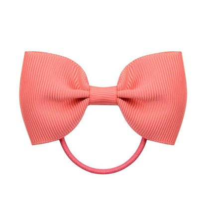 Luxury Handamde Small Baby Elastic Rubber band Head rope Mini Solid Ribbon Bow Tie For Girls Hair Accessories