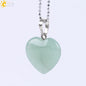 CSJA Natural Stone Heart Necklace | Crystal Healing Pendant for Women