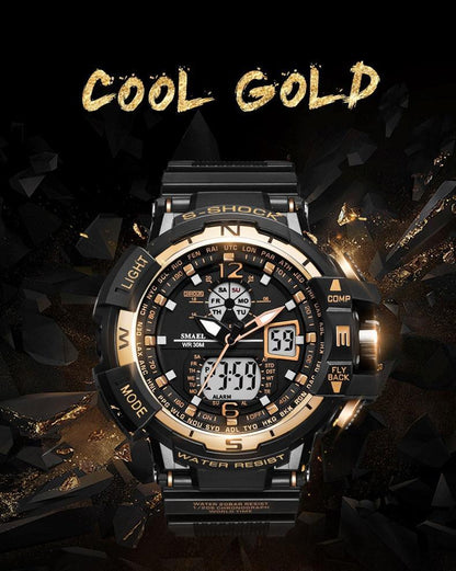 Modern Sport Watch For Men and Woman With LED Digital Quartz Display Men's Top Brand Luxury Digital-watch Relogio Masculino In Army Military Popular Design Waterproof 50M