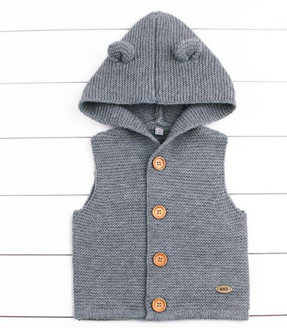 Modern Winter Warm Knit Cardigan Long Sleeve Hooded Sweaters for Newborn Infant Jacket And Coat Combination Clotes