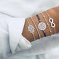 Boho Bangle For women Turtle Elephant Heart Shell Star Moon Bow Arrow Map Crystal Charm Bead Bracelet Set Bohemian Jewelry