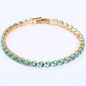 Luxury 4mm Diamond Shiny Elegant Cubic Zirconia Tennis Bracelets Iced Out Chain Crystal Wedding Bracelet For Women and Men In Modern Gold Silver and Colorful Design