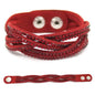 TYO New Fashion Charm Ladies Color Woven Leather Bracelet Charm Bracelet Hot Wholesale Wholesale 14 Colors To Choose From!