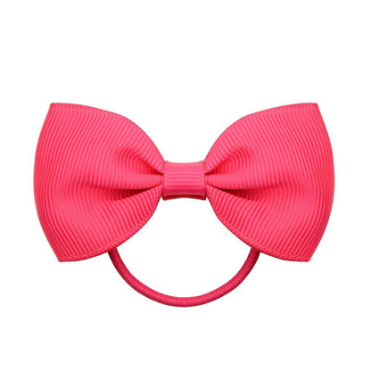Luxury Handamde Small Baby Elastic Rubber band Head rope Mini Solid Ribbon Bow Tie For Girls Hair Accessories