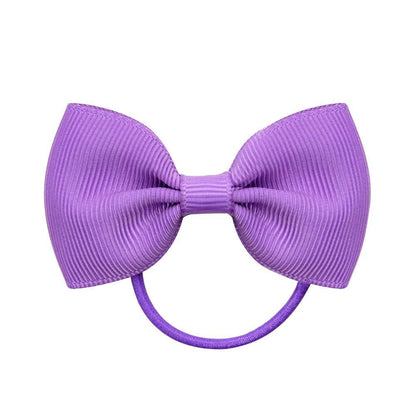 Luxury Handamde Small Baby Elastic Rubber band Head rope Mini Solid Ribbon Bow Tie For Girls Hair Accessories
