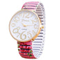Watch Beautiful Flowers Print Design Luxury Women Elasticity Shrink Bracelet Quartz Wrist Watch For Women Ladies and Girls