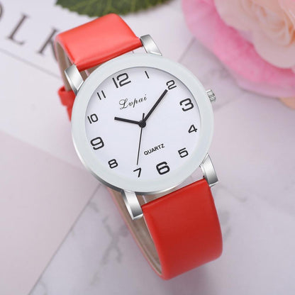 Woman's Watch Fashion Simple White Quartz Wristwatches Sport Leather Band Casual Ladies Watches For Women and Girls