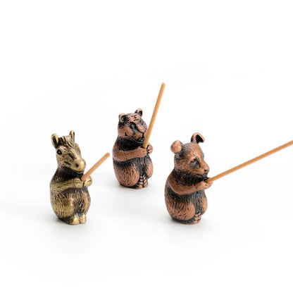PINNY Metal Chinese Zodiac Incense Holder | Mini 12 Animals Stick Incense Base