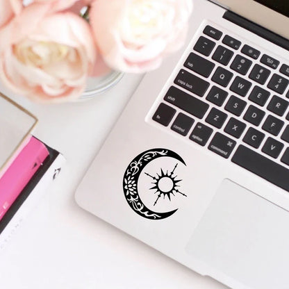Sun Compass Crescent Moon Vinyl Sticker Decal | Car and Laptop Decor
