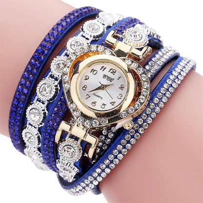 Luxury Crystal Vintage Rhinestone Bracelet Quartz Watch Womens Watch For Female and Girls
