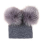 New Trend Baby Winter Hat Knitted Warm Double Fur Pompom Caps Beanies For Girls In Modern Design