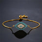 NEWBUY 2026 Trendy Turkish Gold Color Evil Eye Bracelet Adjustable AAA CZ Pave Setting Female Luckry Party Jewelry Gift