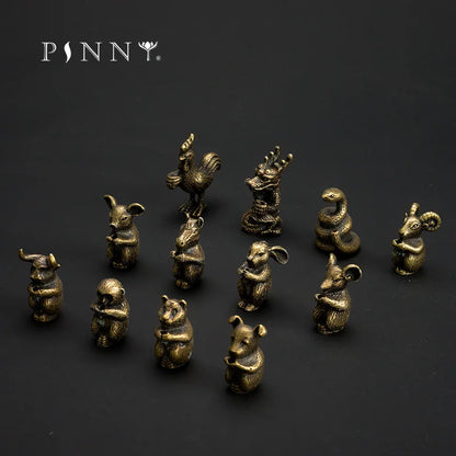 PINNY Metal Chinese Zodiac Incense Holder | Mini 12 Animals Stick Incense Base