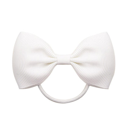Luxury Handamde Small Baby Elastic Rubber band Head rope Mini Solid Ribbon Bow Tie For Girls Hair Accessories
