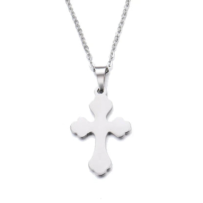 DOTIFI Stainless Steel Necklace For Women Man Lover's Sharp Cross Gold Color Pendant Necklace Engagement Jewelry