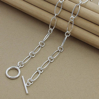 Aravant 925 Silver Simple Chains Necklace For Women Fashion Jewelry Accessories