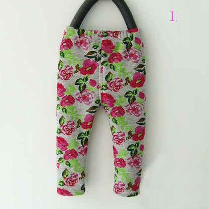 New Luxury Autmn Print Design For 0-2 Years Kids Winter Baby Girls Leggings Floral Print Casual Thick Pants for Kids clothing Cotton Warm Children's Trousers