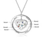 Tree of Life Name Necklace with Birthstone Name Engraved Pendant Family