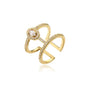 NEWBUY Fashion Gold Color Geometric Copper Ring Women Wedding Jewelry Hot Sale AAA+ Cubic Zirconia Finger Ring Femme Bijoux