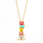 Enamel Tea Cup Pendant Necklace | Trendy Long Chain Jewelry