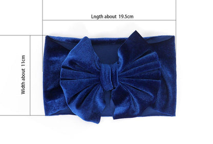 New Large Bow Baby Headband Velet Soft Bowknot Girl Accessories Hair Solid Messy Bows Toddler Headbands Baby Head Wraps Turban Big Bow for Girls