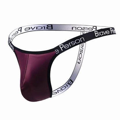 BRAVE PERSON Mens Thong Sexy Imitation Leather Underwear Briefs Bikini G-string Thong Tanga Gay Underwear Thongs for Man T-back