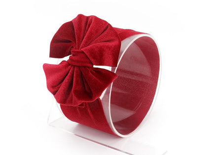 New Large Bow Baby Headband Velet Soft Bowknot Girl Accessories Hair Solid Messy Bows Toddler Headbands Baby Head Wraps Turban Big Bow for Girls