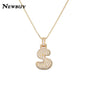 NEWBUY CZ Zirconia Crystal 26 A-Z Letters Pendant Necklace For Men Women Punk Initials Name Necklace Fashion Hip Hop Jewelry