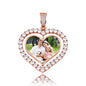 Heart Shaped Custom Photo Spin Double Sided Medallion Pendant Necklace Hip Hop Jewelry