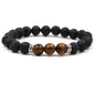 8MM Natural Stone Beaded Chain bracelets For Women Men Couple Lava Rock Healing Balance Beads Reiki Buddha Chakra Bangle Jewelry