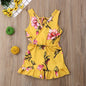 Modern Luxury Girl Clothes Kids Baby Girls Floral Jumpsuit Sleeveless Romper Clothes Outfits Set Dress For Girls In Floral Modern Summer Design