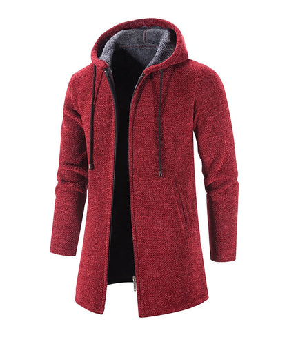 Cashmere Men's Cardigan Chenille Outer Sweater Coat Windbreaker