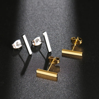 Stainless Steel Earrings Minimalist Stick Fashion Stud Earrings Classic Simple Earrings For Women 2022 Jewelry Wedding Party NEW